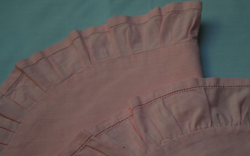 Taie ancienne rose volant - taie, ancienne,